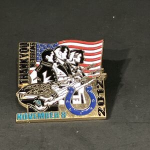 Thank You Veterans Lapel Pin, US Flag Pin, Jaguars vs Colts, Commemorative Pin‎